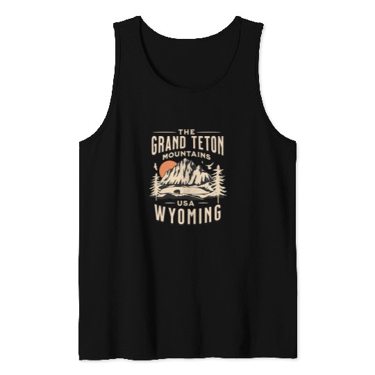 Hiking Hiker Grand Teton National Park Wyoming Hiking Nature Outdoors Hike Tank Tops
