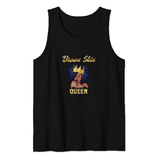 Brown Skin Queen Afro Pride Tank Tops