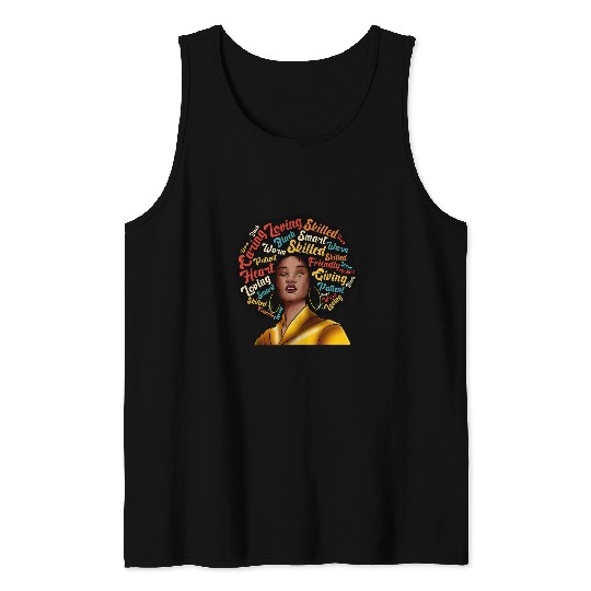 I Am Black Excellence Strong Woman Black History Month Tank Tops