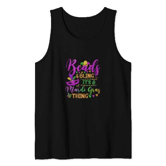 beads and bling its a mardi gras thing fun colorful Tank Tops