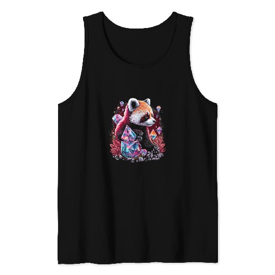 Funny Bear Esoteric Red Panda Pet Art Crystals Cute Illustration Design 1 Cute Bears Tank Tops