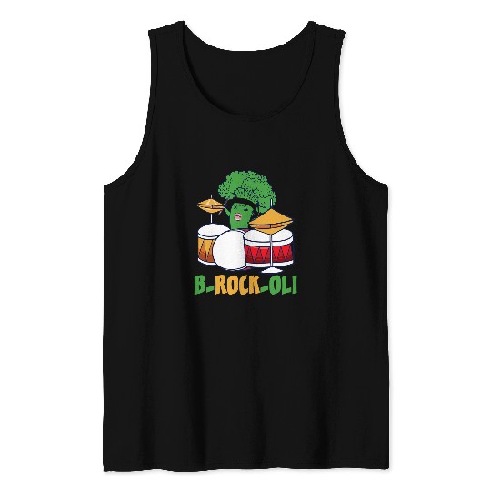 Funny Drummer BRockOli Vegetable Vegetarian Vegan Drummer Musician Tank Tops