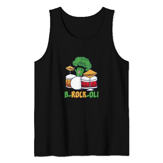 Funny Drummer BRockOli Vegetable Vegetarian Vegan Drummer Musician Tank Tops