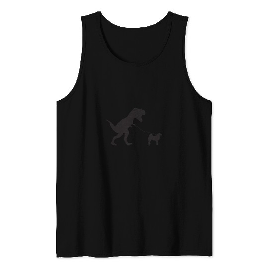 Akita Pet Dinosaur Dino Dino Akita Dinosaur Vintage Tyrannosaurus rexs Akita Dog Tank Tops