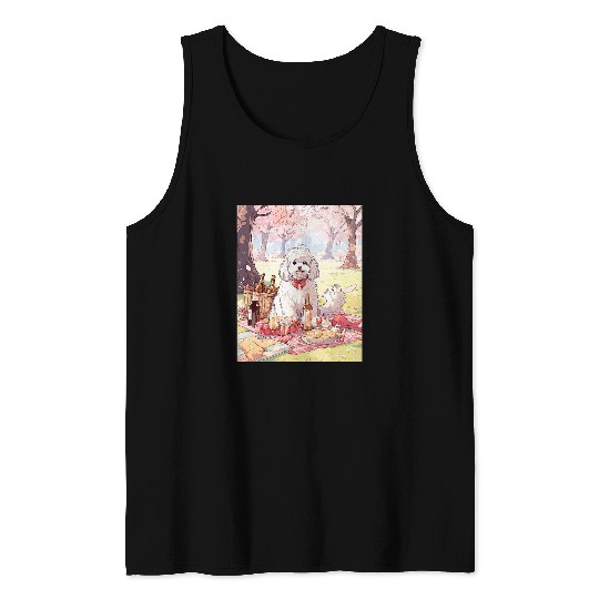 Havanese Pet Cherry Blossom Funny Dog Picnic Tank Tops