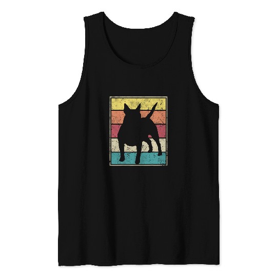 Bull Terrier Pet Animal Pet Retro Vintage Cute Nature Tank Tops