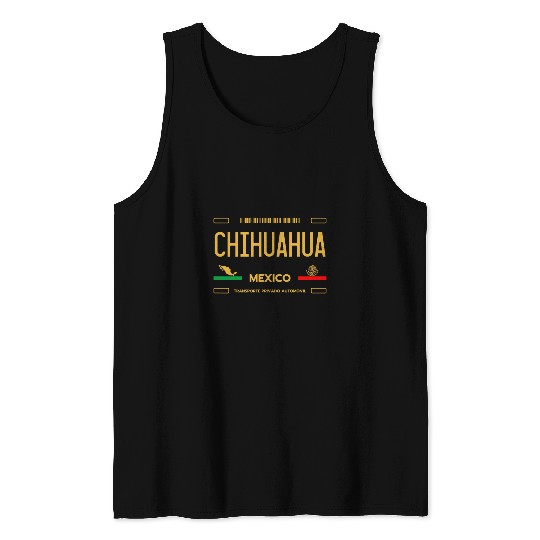 Chihuahua Pet Mexico License Plate Aesthetic Tank Tops