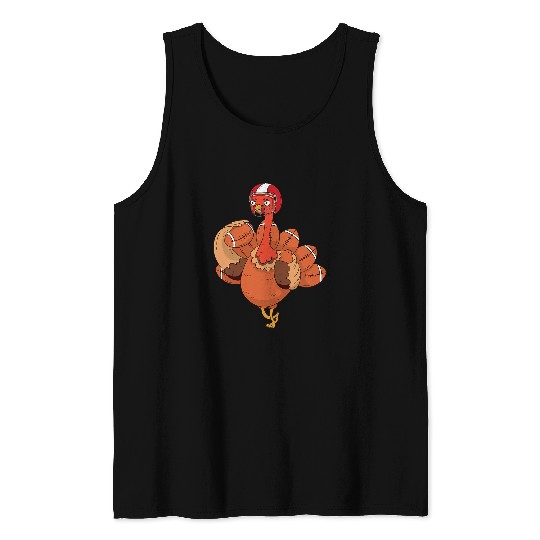 Sport American Football sunday Game Football player thanksgiving turkey Tank Tops