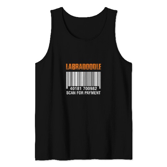 Labradoodle Pet Dad Scan For Payment Funny Fathers Day Tank Tops