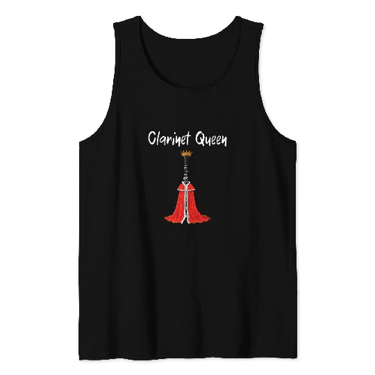 Funny Clarinet queen concert clarinetist musician music saxophone Tank Tops