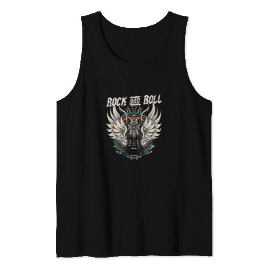 Funny Guitar Rock and Roll Guitar vintages ROCK Music 1 Guitarist Tank Tops