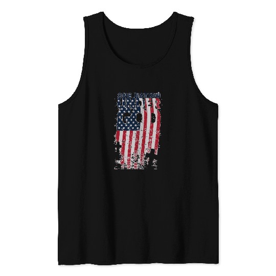 Christian ONE NATION UNDER GOD Christian Cross American Flag Christ Tank Tops