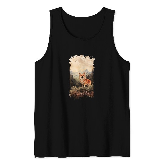 Corgi Pet Clear Red Corgi Mountain Paw Design Dog Mom Dad 1 Tank Tops