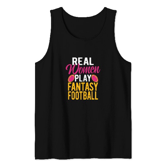 Sport American Football Fun Women Play Fantasy Football FFL League Player Manager Tank Tops