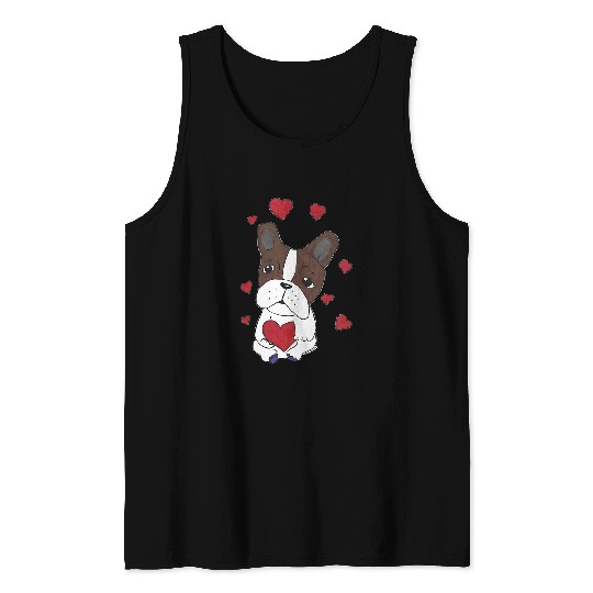 Boston Terrier Pet with Hearts Tank Tops