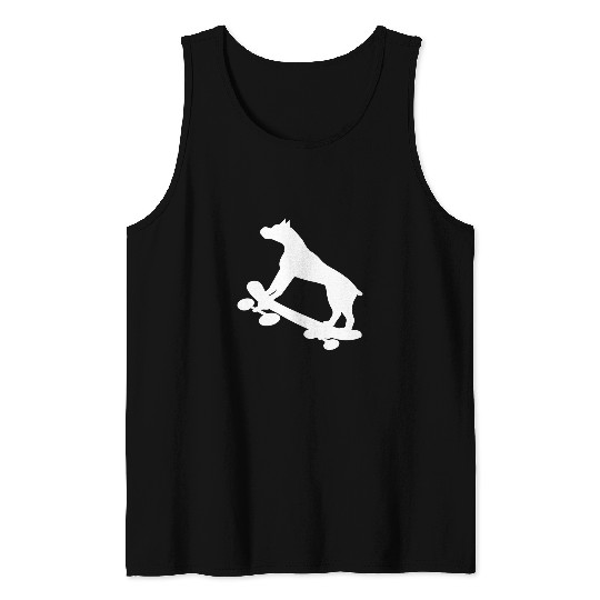 Boxer Pet Funny Skateboarding Boxer Skateboard Skater Tank Tops