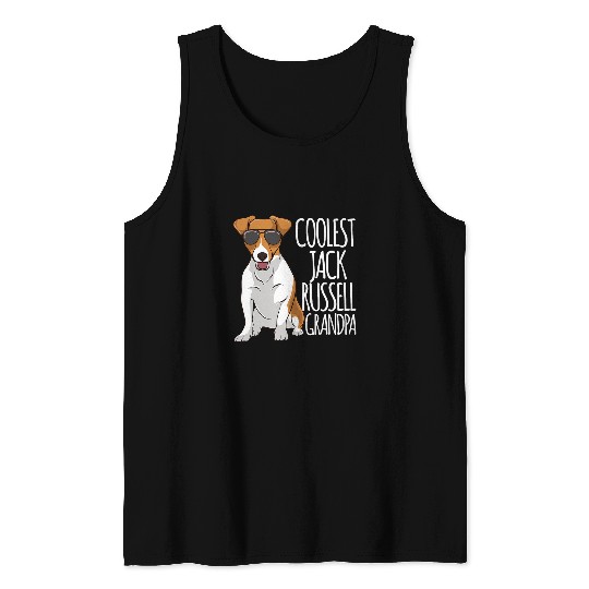Jack Russell Pet Coolest Jack Russel Grandpa Jack Russell Terrier Dog Grandpa Tank Tops