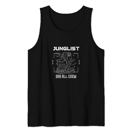 Funny Drummer Junglist DnB 90s Raver Snake EDM Drum And Bass Tank Tops