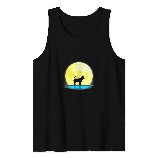 Chihuahua Pet Mom Dad Dog Lovers Full Moon Light Tank Tops