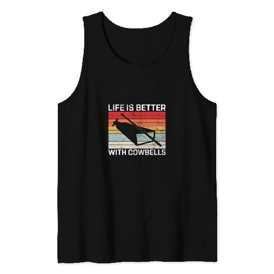 Funny Drummer Bell More Cowbell Vintage Funny Drummer Cowbell Funny 21 Tank Tops