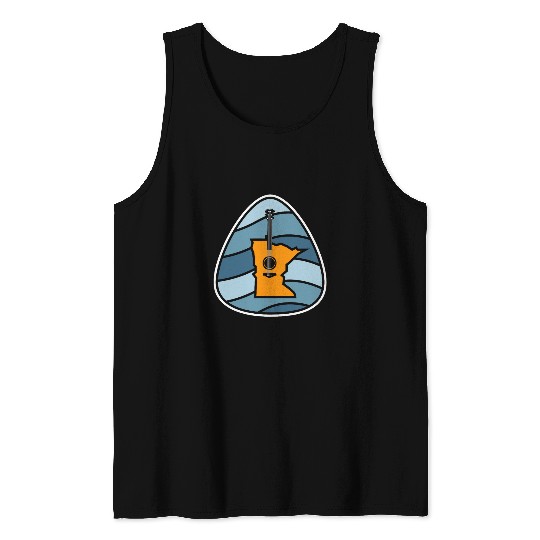 Funny Guitar Retro Minnesota Music Acoustic Guitar Rock Tank Tops