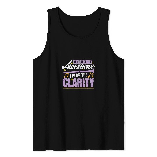 Funny Clarinet Clear Clarinet Tank Tops