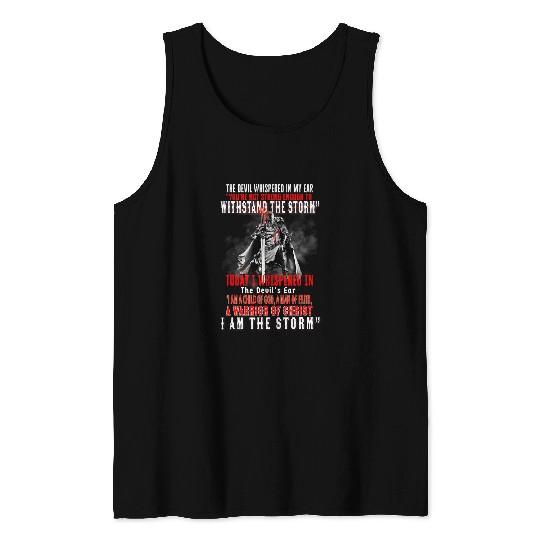 Christian Knight Templar I Whispered Back Devil Child Of God Christian 1 Christ Tank Tops