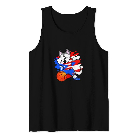 Funny Basketball Dabbings Husky Puerto Rico Basketball Fans Jersey Supporter 180 Tank Tops
