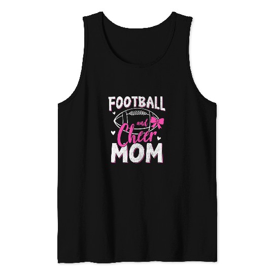 Sport American Football Funny Cheerleading Mom Football and Cheer Mom 21 Tank Tops