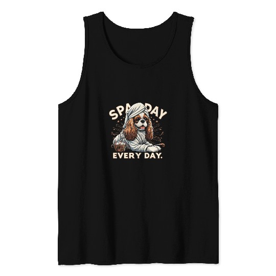 Cavalier Pet Spa Day Every Day Cavalier King Charles Spaniel Dog Funny Tank Tops