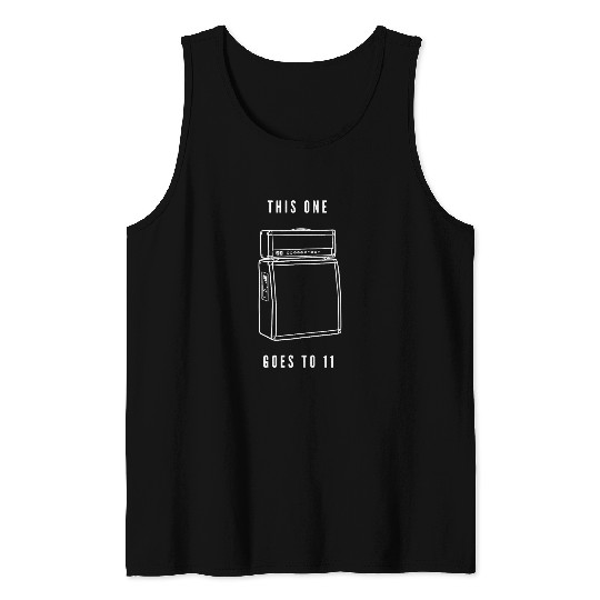 Funny Guitar Lover Guitarist Goes To 11 Guitar Amp Amplifier Rock Band Musician Joke Tank Tops
