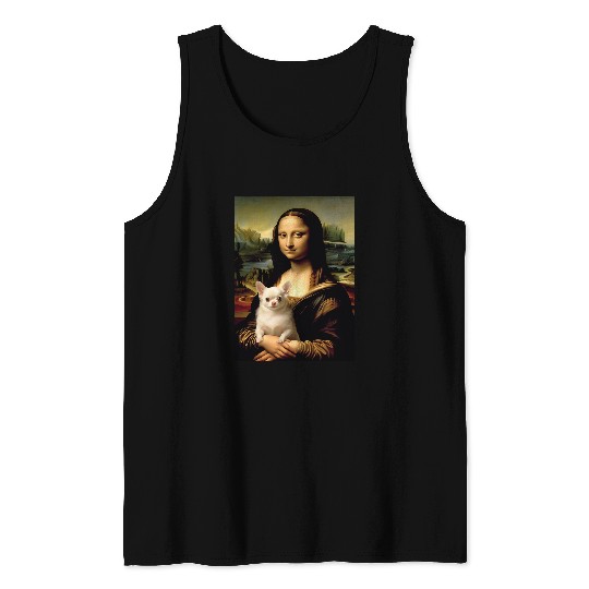 Chihuahua Pet Mona Lisa With Dog Funny Leonardo Da Vinci Chihuahua Art Tank Tops