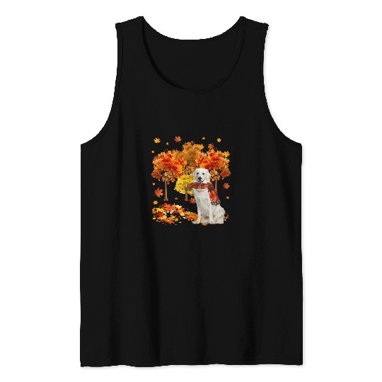 Kuvasz Pet Its Fall Yall Cute Kuvasz Autumn Tree Fall Leaves 3 Tank Tops