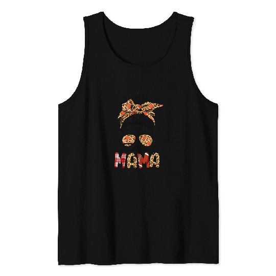 Sport American Football Mom Cheetah One Loved Mama Mothers Day Tank Tops