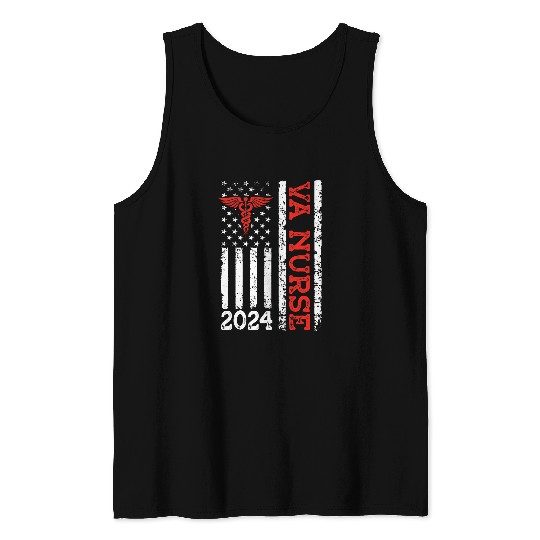 VA nurses Est 2024 American Flag Patriotic nurses Week 2024 Tank Tops