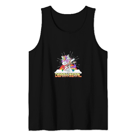 Funny Guitar Unicorns Death Metal Unicorns Rock Music Guitar Guitarists Tank Tops