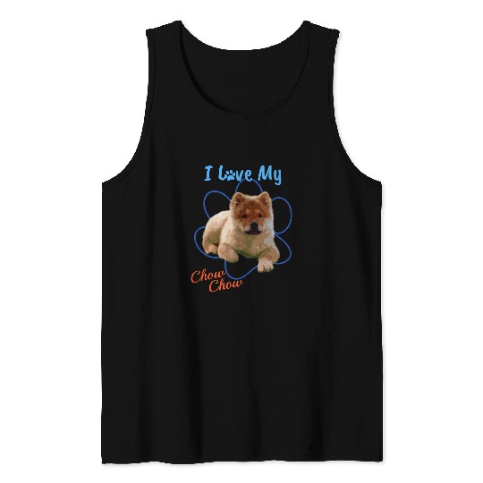 Chow Chow Pet I Love My Chow Chow bests Dog Lover Paw Print 256 Tank Tops
