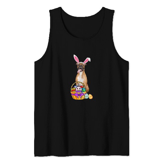 Boxer Pet Easter Egg Funny Boxer Easter Tank Tops