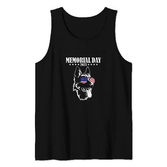 German Shepherd Pet Memorial Day Tank Tops