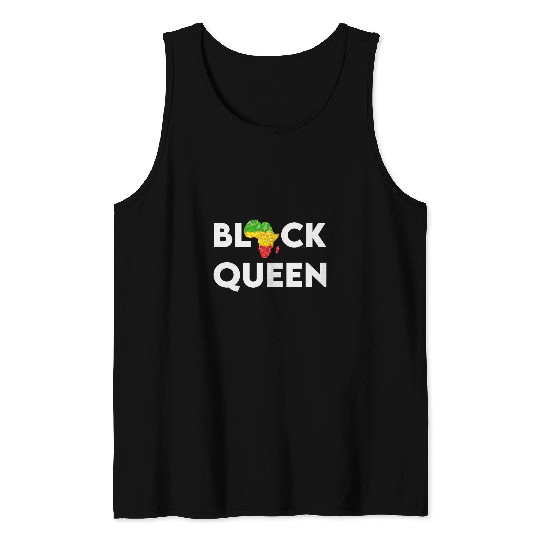 Black Queen African Roots with Africa Continent Tank Tops