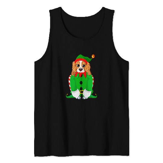 Cavalier King Charles Spaniel Pet Funny King Charles Spaniel In Elf Christmas Dog Tee Tank Tops