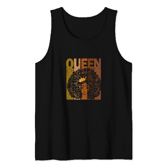 Black Queen Pride For Women African American Power Tee Tank Tops