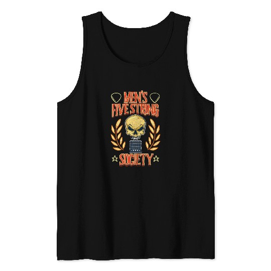 Funny Guitar Mens Five String Society For 5 String Bass Guitar Player vintages Guitarist Tank Tops