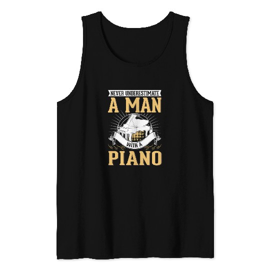 Funny Piano Music Man Pianist Piano Player 2 Tank Tops