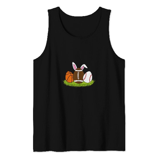 Funny Basketball Rabbits Funny Easter egg Baseball Basketball Football Bunnies Rabbit Tank Tops