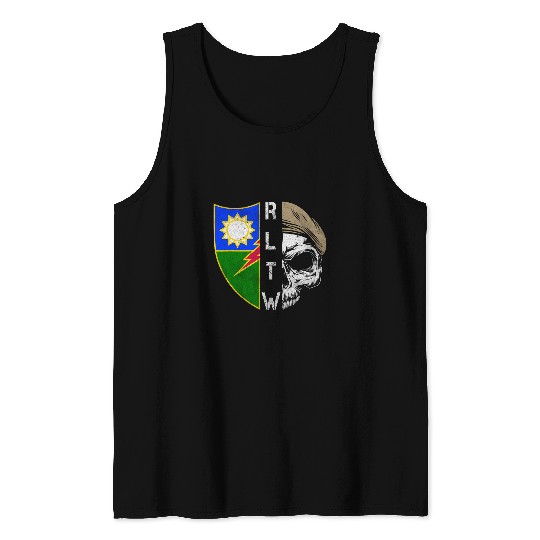 75th Ranger Regiment Skull Unit Crest RLTW Beret Veteran Tank Tops