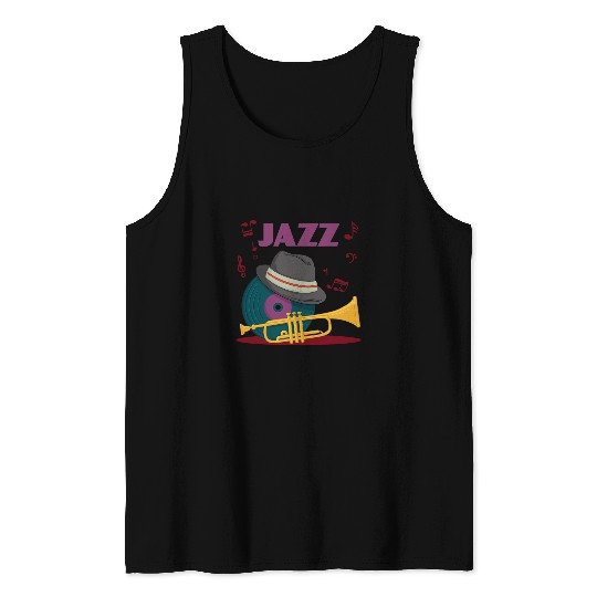 Funny trombones Jazz Classic Music trombones And Vinyl Smooth Jazz Music Tank Tops