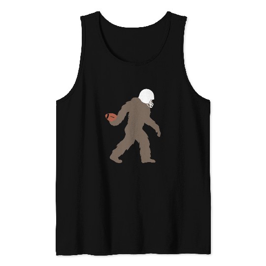Sport American Football bigfoots Playing Football Funny Sasquatch American Football Tank Tops