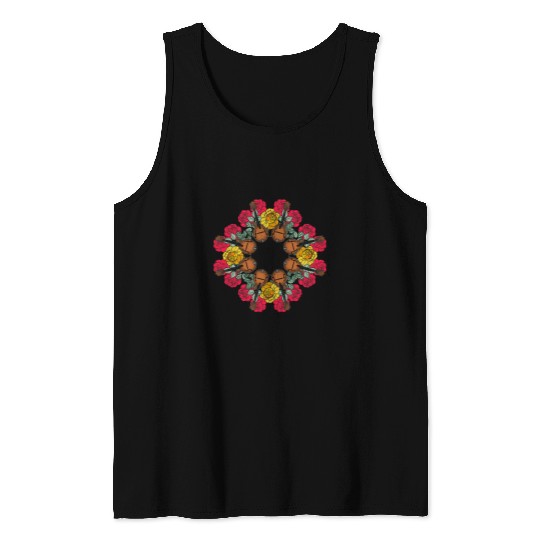 Funny Banjo Mandolin Mandala Bluegrass Mindfulness Nature Graphic 1 Tank Tops
