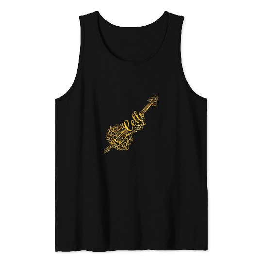 Funny Cellist Playing Cello Player Classical Music Lover Orchestra 2 Tank Tops